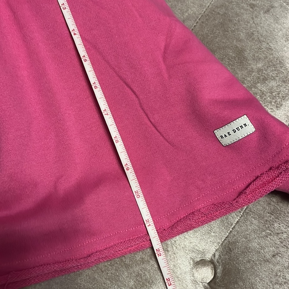 Rae Dunn bright pink crew neck sweatshirt with cutout detailing on sleeves, new - Picture 11 of 11